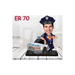Kişiye Özel Ahşap Biblo - Erkek Polis Karikatür Biblo 8