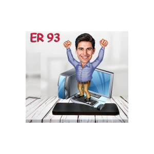 Kişiye Özel Ahşap Biblo - Masa Başı Karikatür Biblo - Erkek Biblo 3