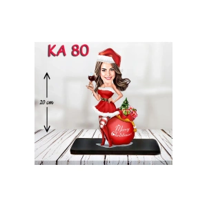 Kişiye Özel Ahşap Biblo - Süslü Kadın Karikatür Biblo 17