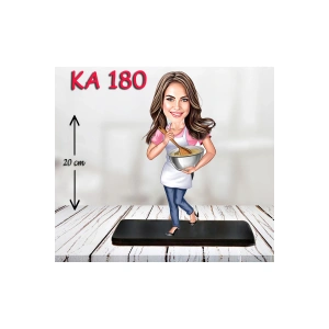 Kişiye Özel Ahşap Biblo - Aşçı Kadın Karikatür Biblo 15