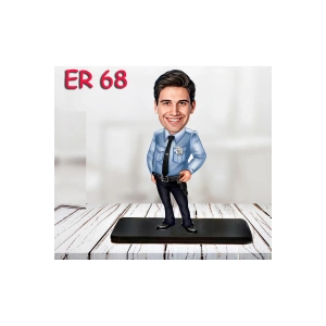 Kişiye Özel Ahşap Biblo - Erkek Polis Karikatür Biblo 6