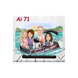 Kişiye Özel Ahşap Biblo - Aile Karikatür Biblo - 4 Kişilik Aile Biblo 29