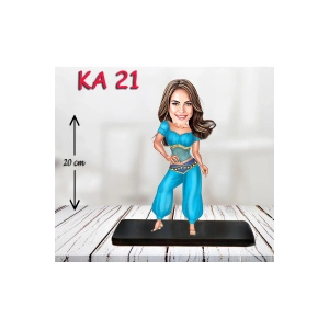 Kişiye Özel Ahşap Biblo - Süslü Kadın Karikatür Biblo 5