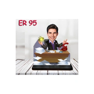 Kişiye Özel Ahşap Biblo - Masa Başı Karikatür Biblo - Erkek Biblo 5