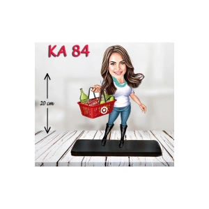 Kişiye Özel Ahşap Biblo - Süslü Kadın Karikatür Biblo 18