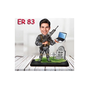 Kişiye Özel Ahşap Biblo - Erkek Asker Karikatür Biblo 8