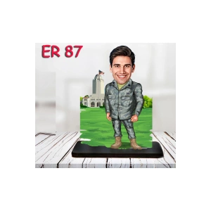 Kişiye Özel Ahşap Biblo - Erkek Asker Karikatür Biblo 12