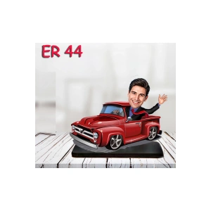 Kişiye Özel Ahşap Biblo - Araba Kullanan Erkek Karikatür Biblo 11