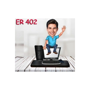 Kişiye Özel Ahşap Biblo - Erkek Meslek Karikatür Biblo 42