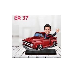 Kişiye Özel Ahşap Biblo - Araba Kullanan Erkek Karikatür Biblo 4