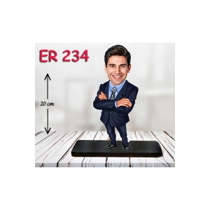 Kişiye Özel Ahşap Biblo - Takım Elbiseli Erkek Karikatür Biblo 24