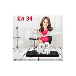 Kişiye Özel Ahşap Biblo - Süslü Kadın Karikatür Biblo 8