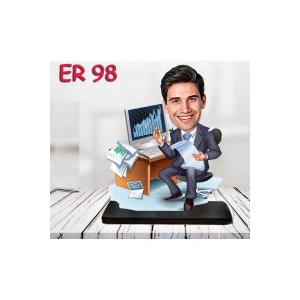 Kişiye Özel Ahşap Biblo - Masa Başı Karikatür Biblo - Erkek Biblo 8