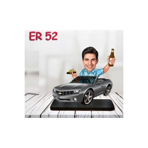 Kişiye Özel Ahşap Biblo - Araba Kullanan Erkek Karikatür Biblo 19