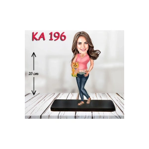 Kişiye Özel Ahşap Biblo - Kadın Karikatür Biblo - Kadın Biblo 43