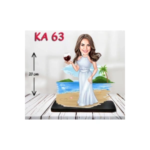 Kişiye Özel Ahşap Biblo - Süslü Kadın Karikatür Biblo 13