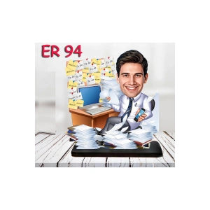 Kişiye Özel Ahşap Biblo - Masa Başı Karikatür Biblo - Erkek Biblo 4