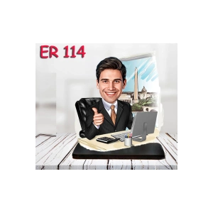 Kişiye Özel Ahşap Biblo - Masa Başı Karikatür Biblo - Erkek Biblo 24