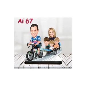 Kişiye Özel Ahşap Biblo - Aile Karikatür Biblo - 5 Kişilik Aile Biblo 9