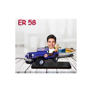 Kişiye Özel Ahşap Biblo - Araba Kullanan Erkek Karikatür Biblo 25