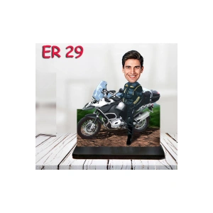 Kişiye Özel Ahşap Biblo - Motor Kullanan Erkek Karikatür Biblo 14