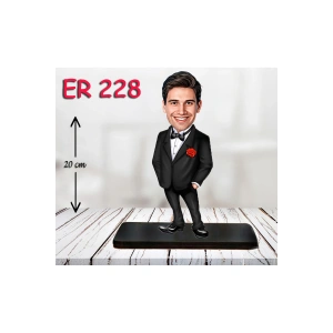 Kişiye Özel Ahşap Biblo - Takım Elbiseli Erkek Karikatür Biblo 18