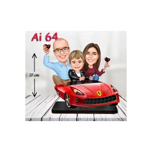 Kişiye Özel Ahşap Biblo - Aile Karikatür Biblo - 3 Kişilik Aile Biblo 19