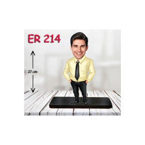 Kişiye Özel Ahşap Biblo - Takım Elbiseli Erkek Karikatür Biblo 4