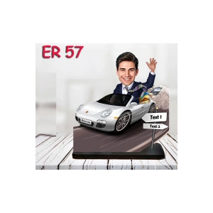 Kişiye Özel Ahşap Biblo - Araba Kullanan Erkek Karikatür Biblo 24