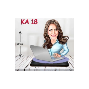 Kişiye Özel Ahşap Biblo - Masa Başı Karikatür Biblo - Kadın Biblo 3