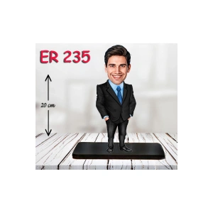 Kişiye Özel Ahşap Biblo - Takım Elbiseli Erkek Karikatür Biblo 25