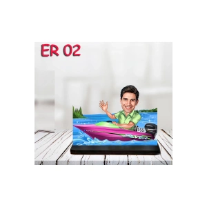 Kişiye Özel Ahşap Biblo - Araç Kullanan Erkek Karikatür Biblo 2