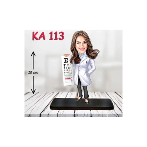Kişiye Özel Ahşap Biblo - Sağlıkçı Kadın Karikatür Biblo - Doktor Biblo 5