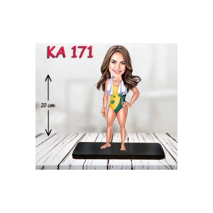 Kişiye Özel Ahşap Biblo - Sporcu Kadın Karikatür Biblo - Sporcu Biblo 13