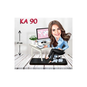 Kişiye Özel Ahşap Biblo - Masa Başı Karikatür Biblo - Kadın Biblo 5