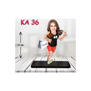 Kişiye Özel Ahşap Biblo - Sporcu Kadın Karikatür Biblo - Sporcu Biblo