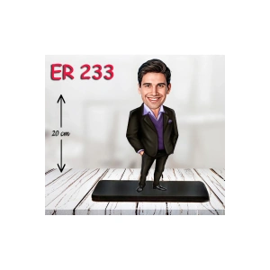 Kişiye Özel Ahşap Biblo - Takım Elbiseli Erkek Karikatür Biblo 23