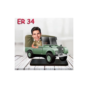 Kişiye Özel Ahşap Biblo - Araba Kullanan Erkek Karikatür Biblo