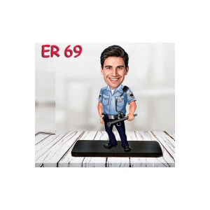 Kişiye Özel Ahşap Biblo - Erkek Polis Karikatür Biblo 7