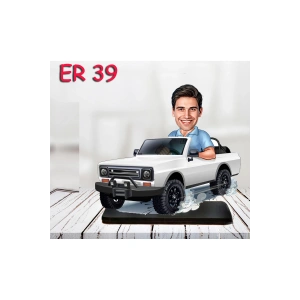 Kişiye Özel Ahşap Biblo - Araba Kullanan Erkek Karikatür Biblo 6