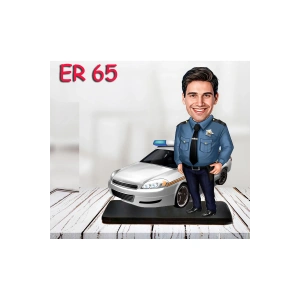 Kişiye Özel Ahşap Biblo - Erkek Polis Karikatür Biblo 3