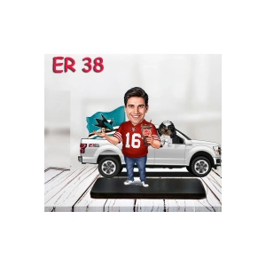 Kişiye Özel Ahşap Biblo - Araba Kullanan Erkek Karikatür Biblo 5