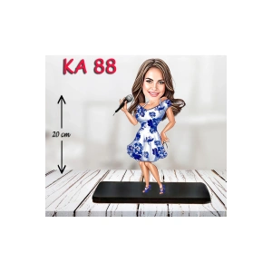 Kişiye Özel Ahşap Biblo - Süslü Kadın Karikatür Biblo 21