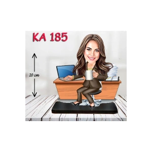 Kişiye Özel Ahşap Biblo - Masa Başı Karikatür Biblo - Kadın Biblo 11