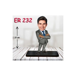 Kişiye Özel Ahşap Biblo - Takım Elbiseli Erkek Karikatür Biblo 22