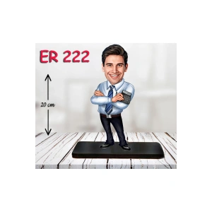 Kişiye Özel Ahşap Biblo - Takım Elbiseli Erkek Karikatür Biblo 12