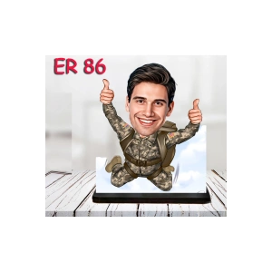 Kişiye Özel Ahşap Biblo - Erkek Asker Karikatür Biblo 11