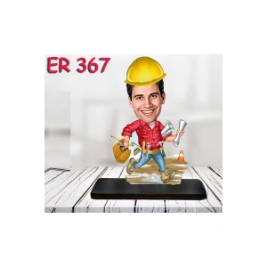 Kişiye Özel Ahşap Biblo - Erkek Meslek Karikatür Biblo 7