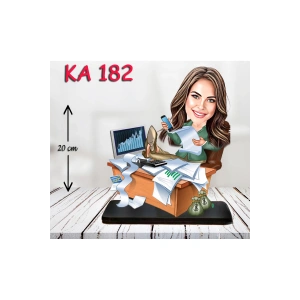 Kişiye Özel Ahşap Biblo - Masa Başı Karikatür Biblo - Kadın Biblo 9
