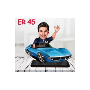 Kişiye Özel Ahşap Biblo - Araba Kullanan Erkek Karikatür Biblo 12